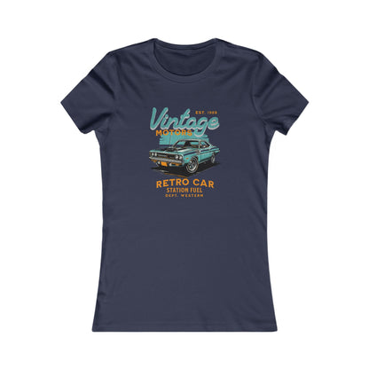 Vintage Retro Car Graphic Tee for Women - Classic Style T-shirt for Car Enthusiasts - CreativeRino