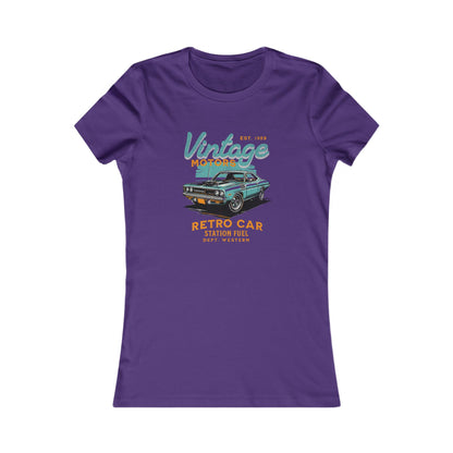 Vintage Retro Car Graphic Tee for Women - Classic Style T-shirt for Car Enthusiasts - CreativeRino