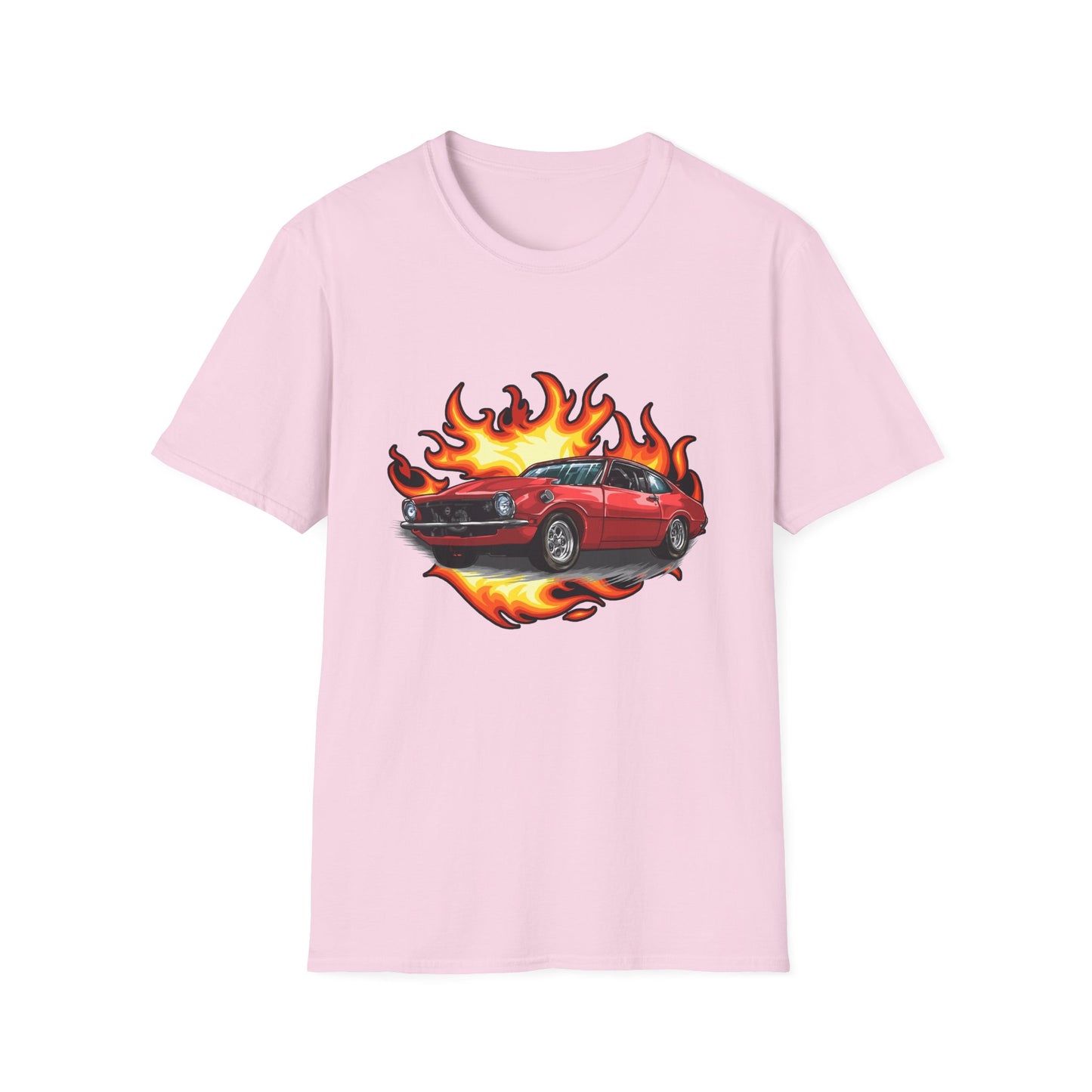 Retro Car Flames Unisex T-Shirt - CreativeRino