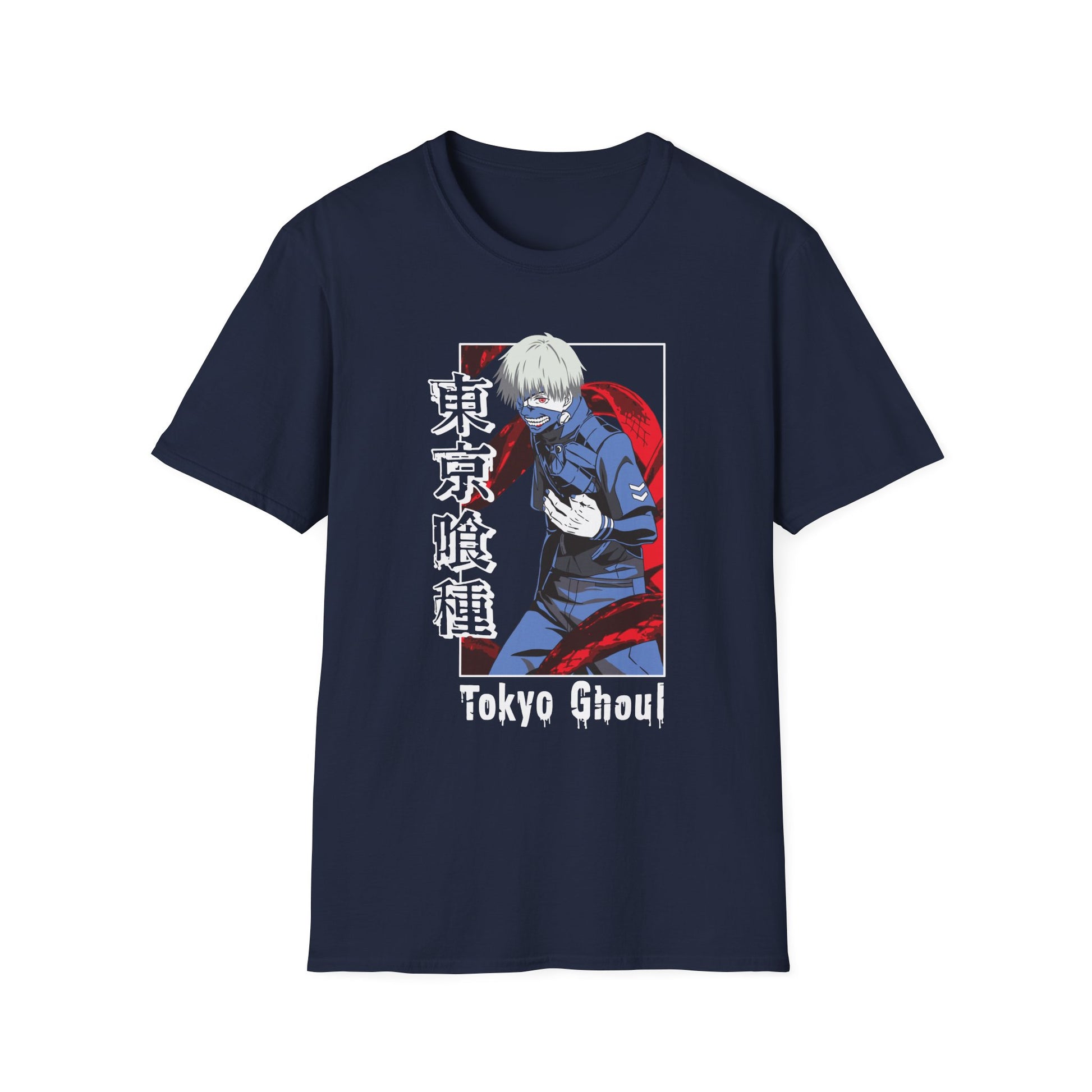 Anime-Inspired Tokyo Ghoul Unisex Softstyle T-shirt - Anime Cool Character Design - CreativeRino