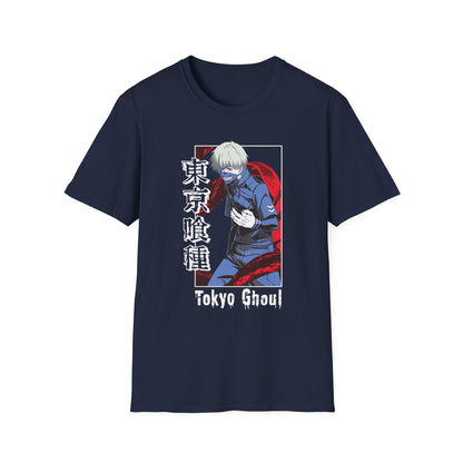 Anime-Inspired Tokyo Ghoul Unisex Softstyle T-shirt - Anime Cool Character Design - CreativeRino