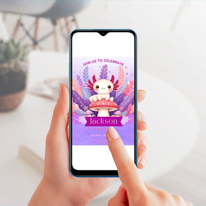 Axolotl Birthday Invitation Template - CreativeRino