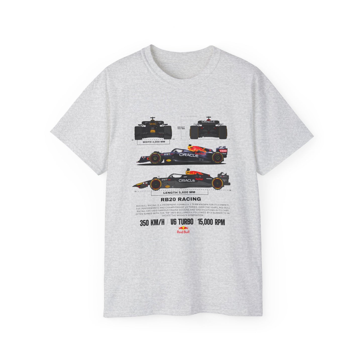 RB20 Racing Unisex Ultra Cotton Tee - Perfect T-shirt for Motorsport Fans - CreativeRino