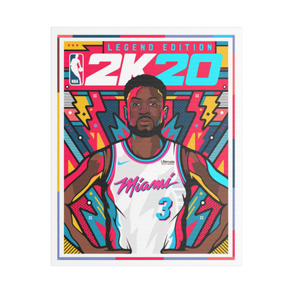 Dwyane Wade NBA 2K20 Legend Edition Satin Canvas Wall Art - CreativeRino