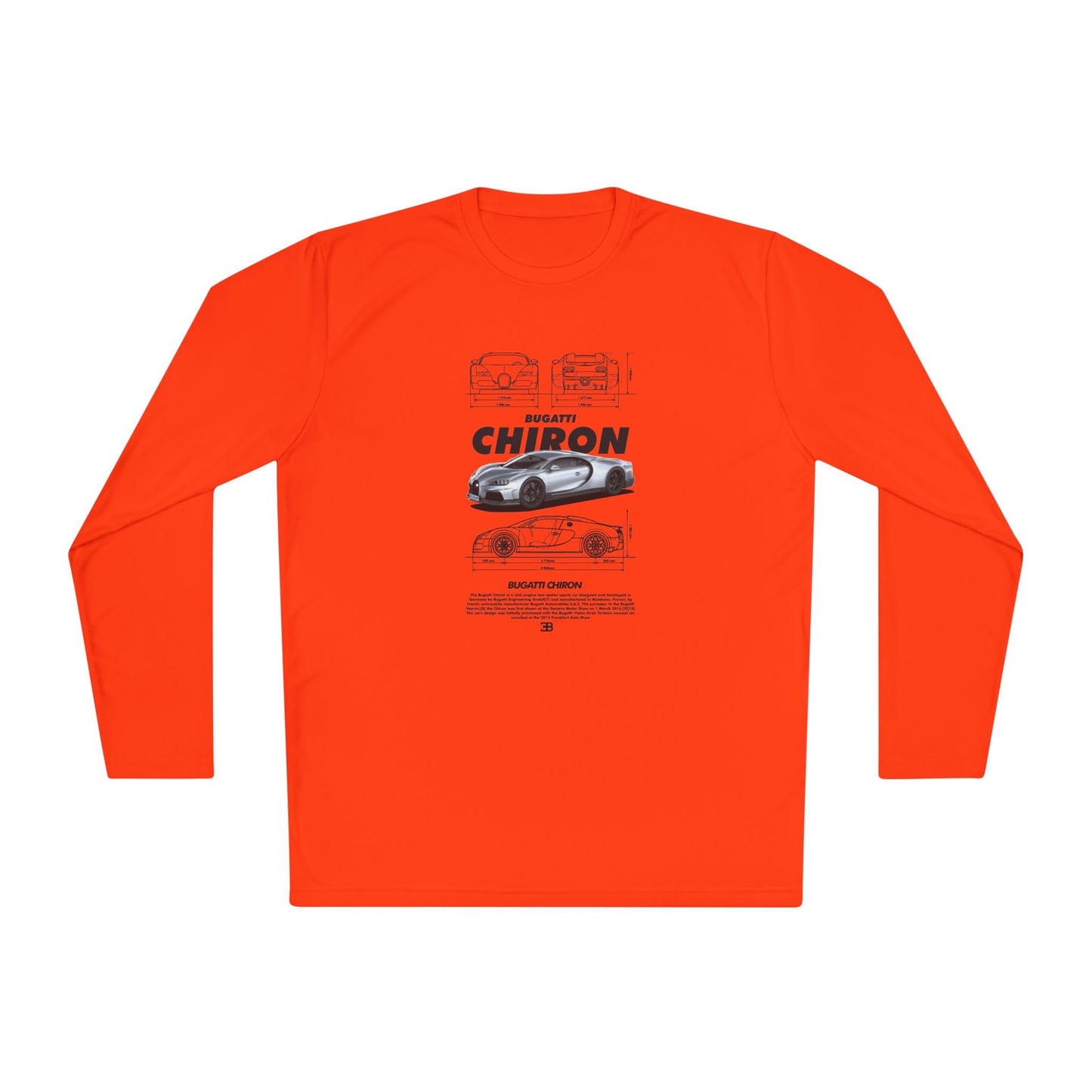 Bugatti Chiron Unisex Lightweight Long Sleeve Tee -  Car T-shirt - CreativeRino