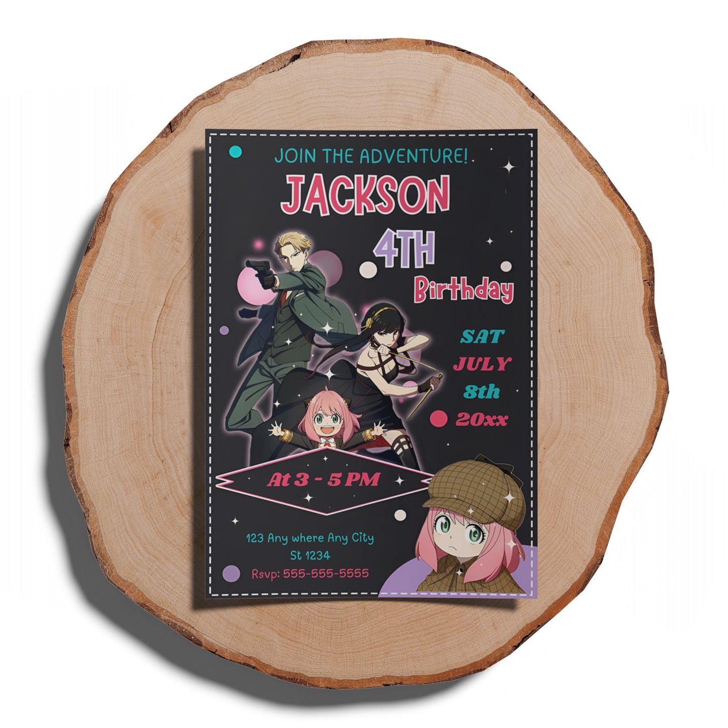 Spy × Family Birthday Invitation Template - CreativeRino