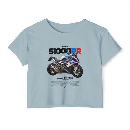 BMW S1000RR Women's Festival Crop Top - Stylish Motorcycle T-shirt - CreativeRino