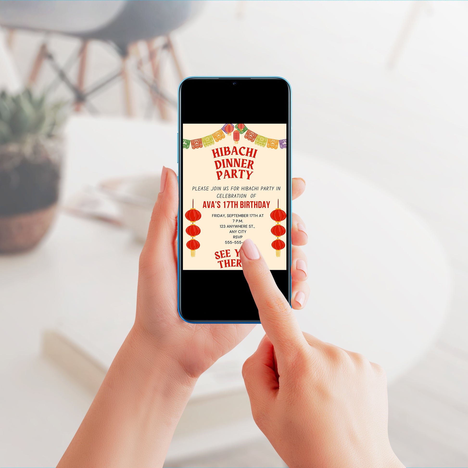 Hibachi Dinner Birthday Party Invitation Template - CreativeRino