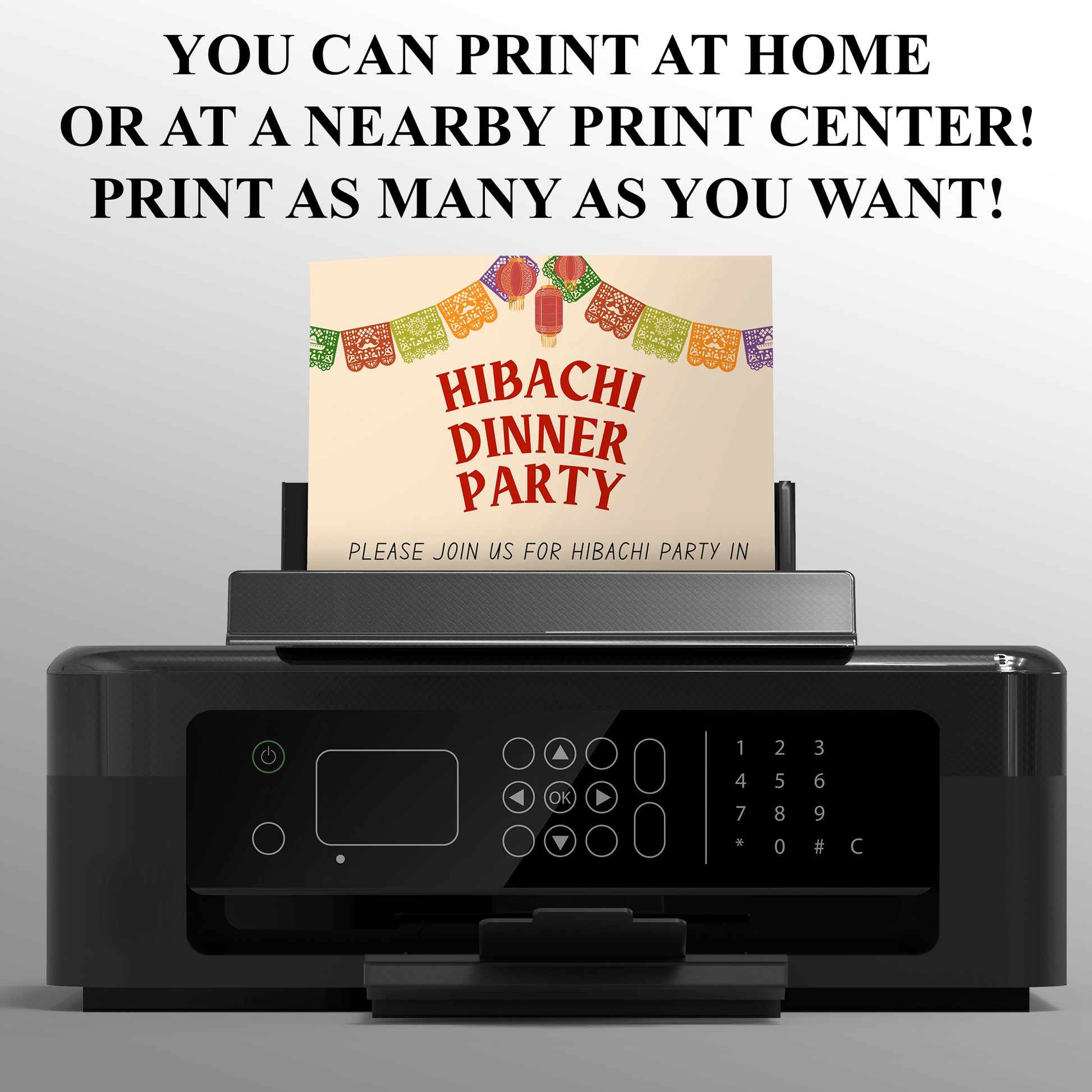 Hibachi Dinner Birthday Party Invitation Template - CreativeRino