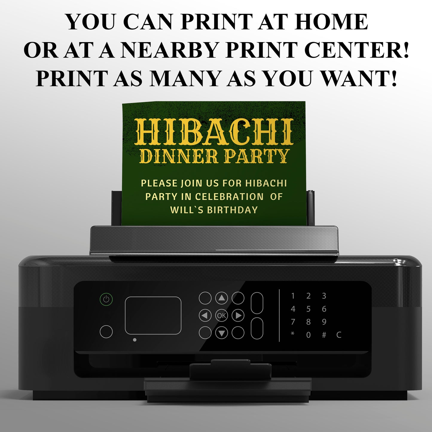 Hibachi Dinner Birthday Party Invitation Template - CreativeRino