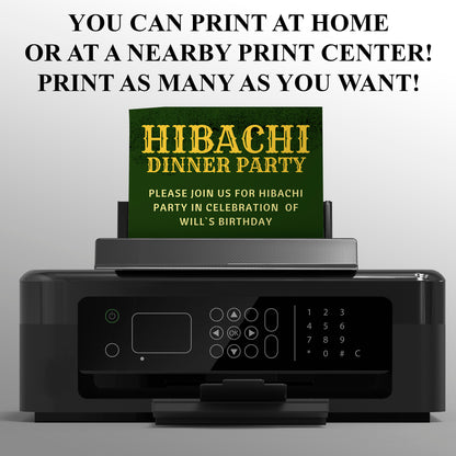 Hibachi Dinner Birthday Party Invitation Template - CreativeRino