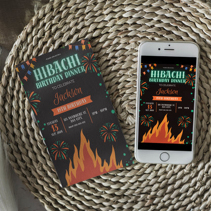 Hibachi Birthday Invitation Template - CreativeRino