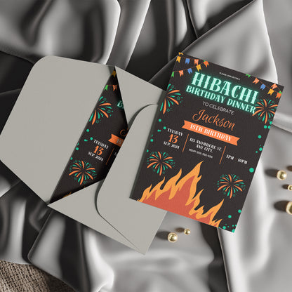 Hibachi Birthday Invitation Template - CreativeRino