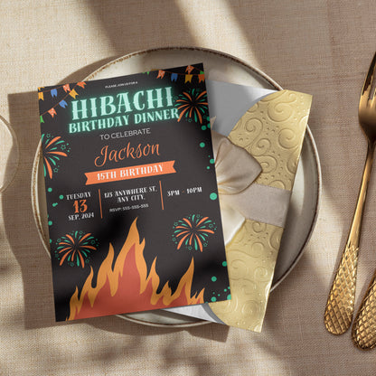 Hibachi Birthday Invitation Template - CreativeRino