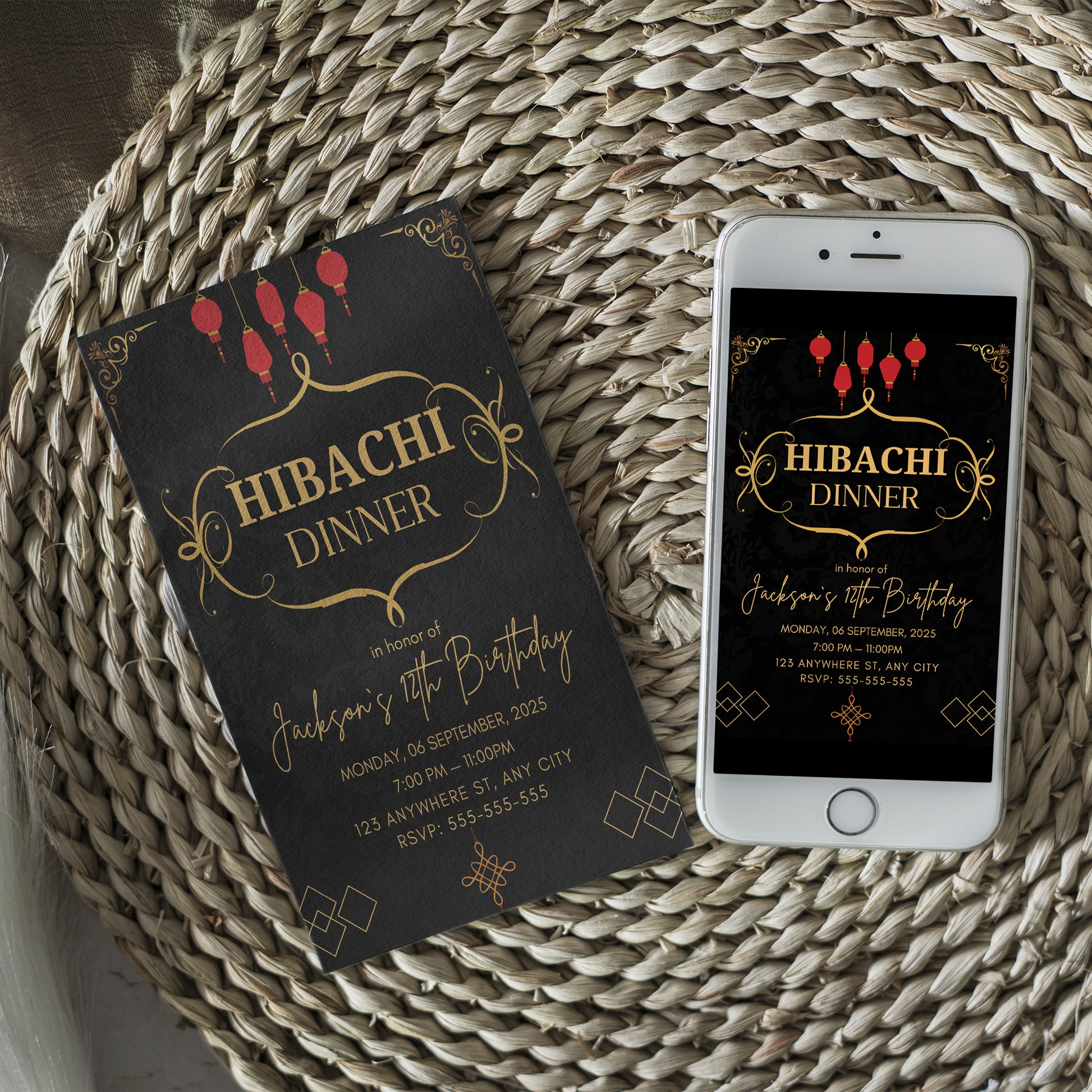 Hibachi Dinner Birthday Invitation Template - CreativeRino
