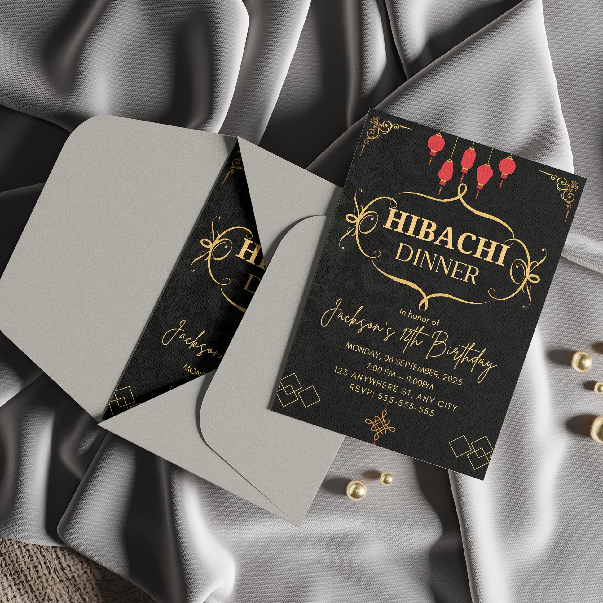 Hibachi Dinner Birthday Invitation Template - CreativeRino