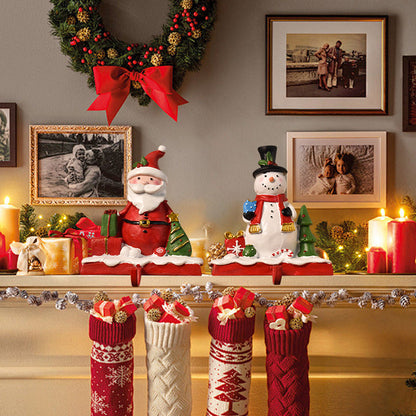 Santa & Snowman Stocking Hanger Hook | Christmas Fireplace Mantel Decoration eprolo