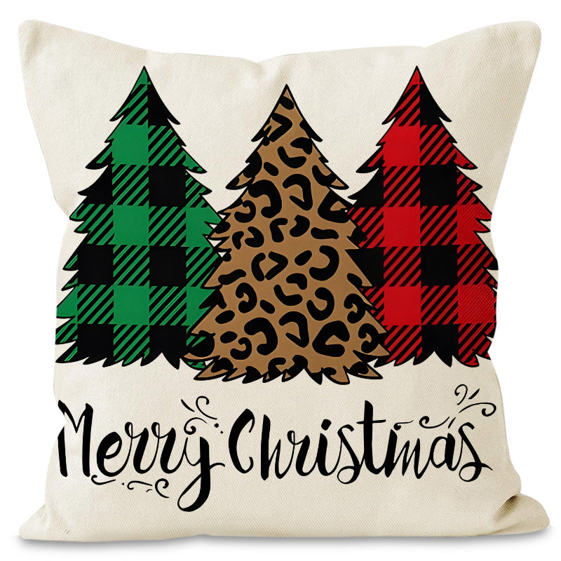 Christmas Dwarf (Gnome) Printed Pillow Cover | Linen Festive Cushion Case for Home Sofa Decoration eprolo