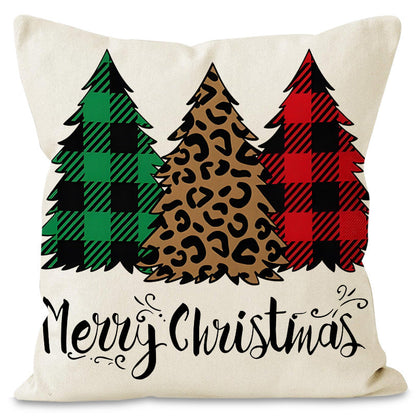 Christmas Dwarf (Gnome) Printed Pillow Cover | Linen Festive Cushion Case for Home Sofa Decoration eprolo