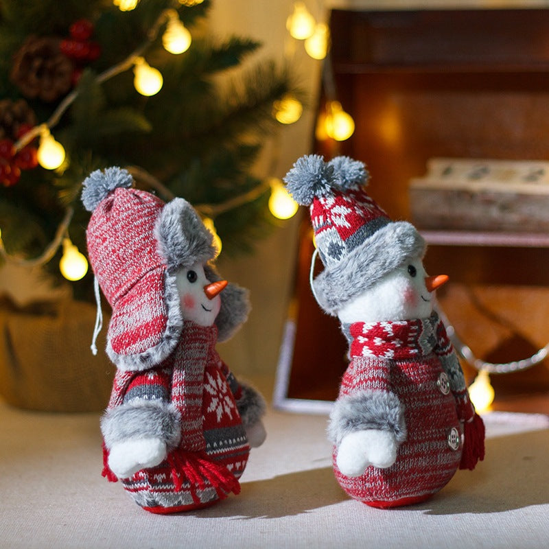 Cute Snowman Plush Doll with Lei Feng Hat & Scarf | Extendable Christmas Window Display Decor eprolo