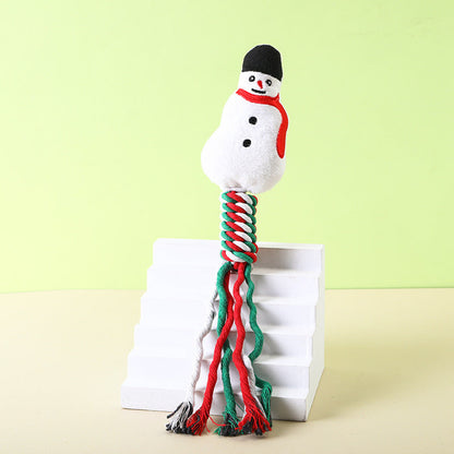 Durable Christmas Cotton Rope Plush Toy | Teeth Grinding Dog & Cat Festive Chew Toy eprolo