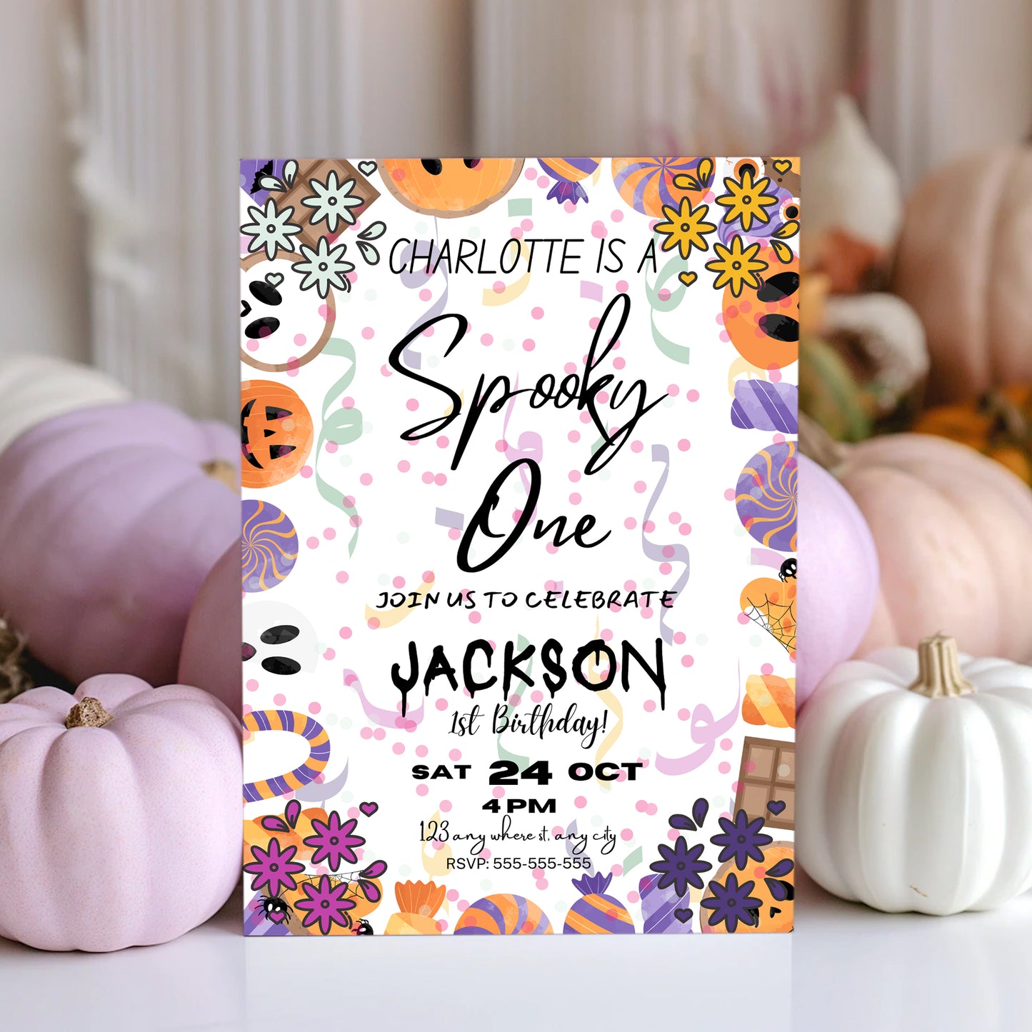 Spooky One Halloween Birthday Invitation Template - CreativeRino