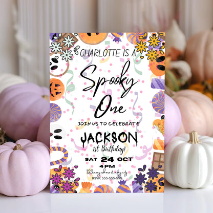 Spooky One Halloween Birthday Invitation Template - CreativeRino