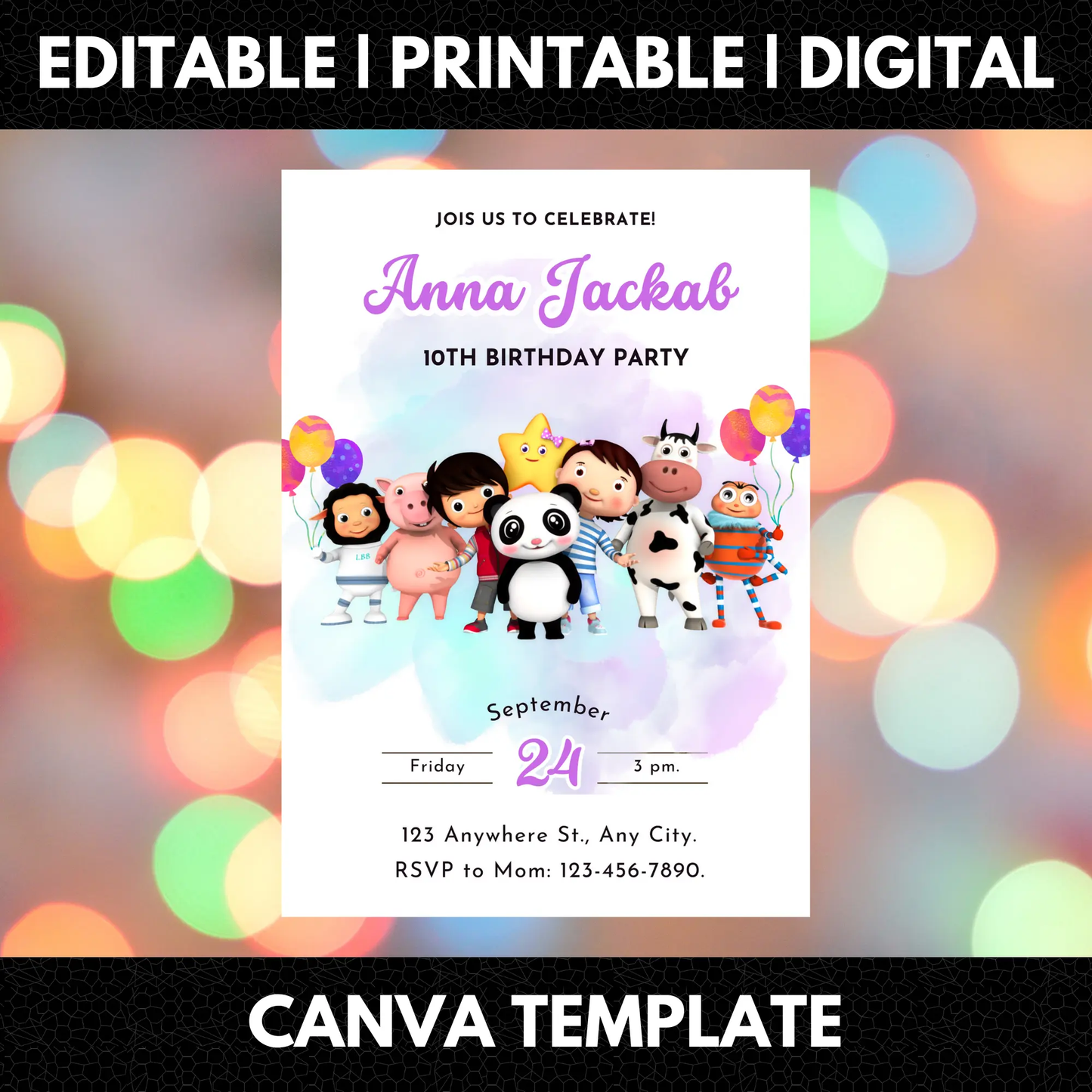 Little Baby Bum Birthday Invitation Template - CreativeRino