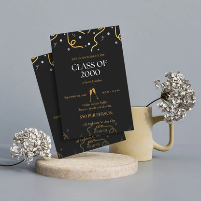 School Reunion Flyer Template | High School College Reunion Invitation CreativeRino