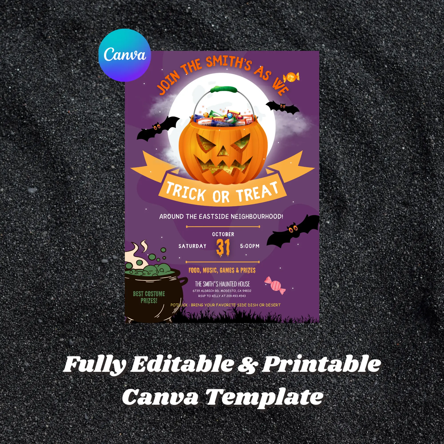 Halloween Trick or Treat Invitation Template - CreativeRino