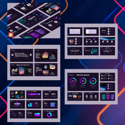3 Space Star Meteor Business PowerPoint Template Bundle | Modern Clean Astronomy Presentation Templates CreativeRino