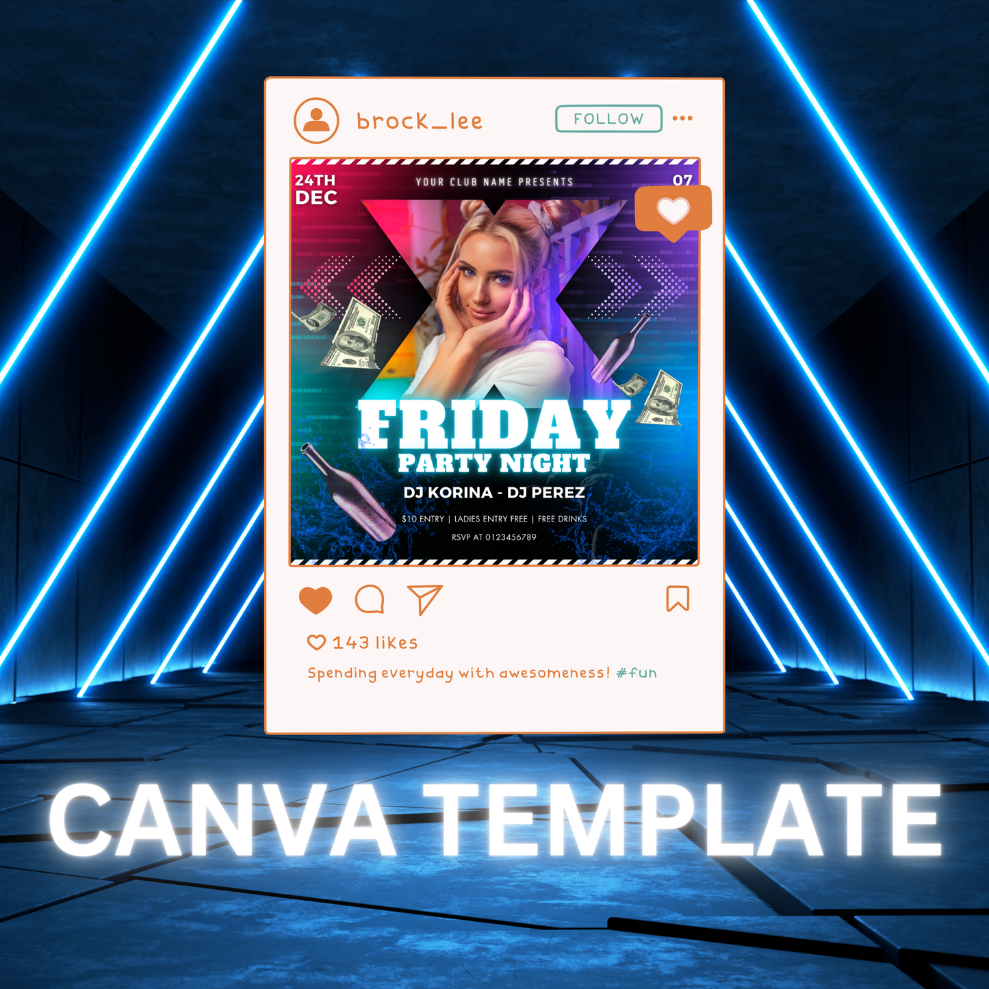 Black Friday Club Flyer Template | DJ Party Social Media Flyer