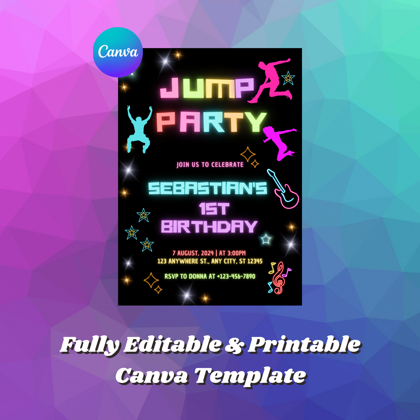 Jump Birthday Party Invitation Template