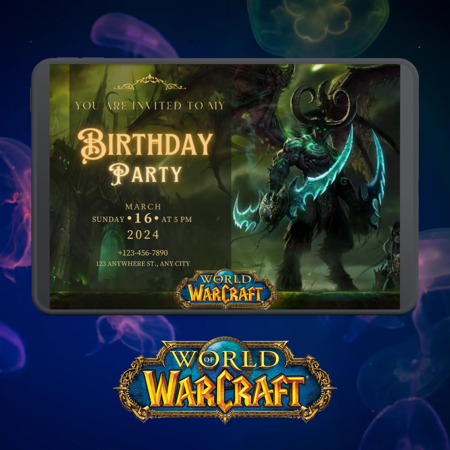 World of Warcraft Birthday Invitation Template - CreativeRino