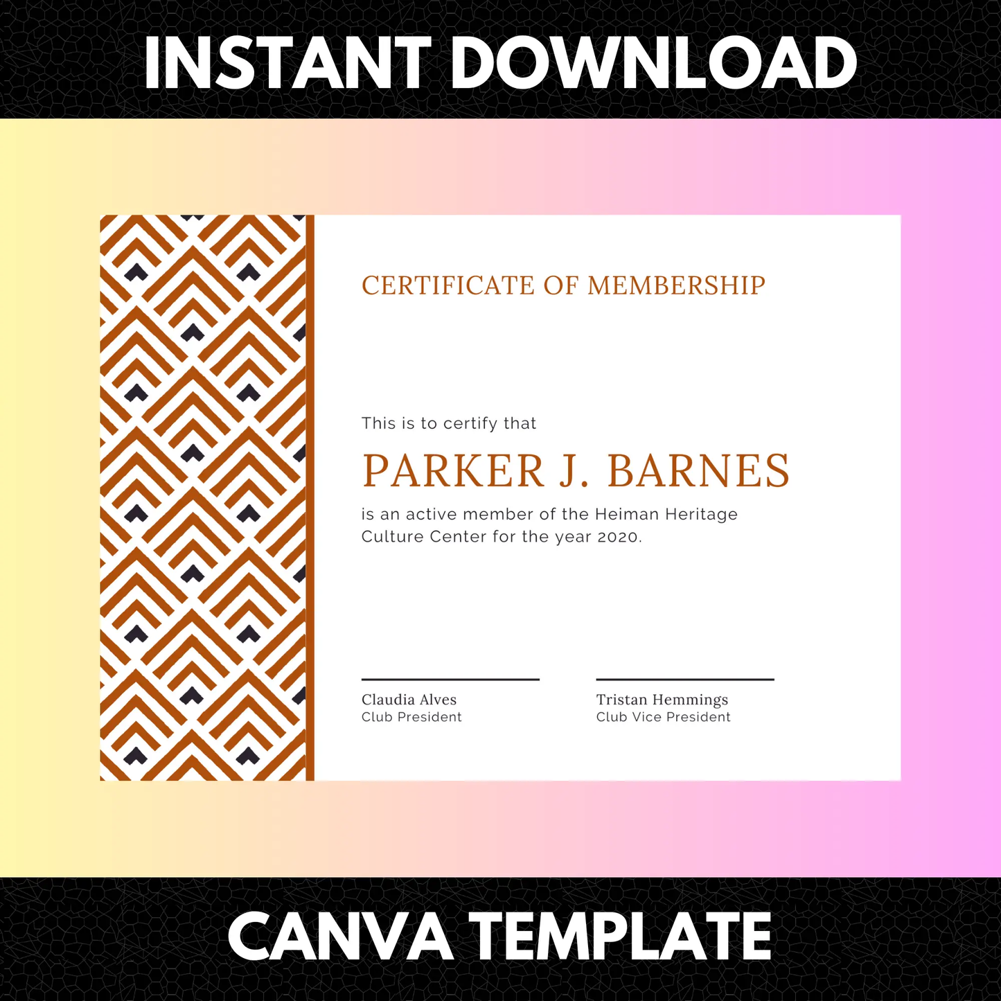 Certificate of Membership Template | Membership Certificate - CreativeRino