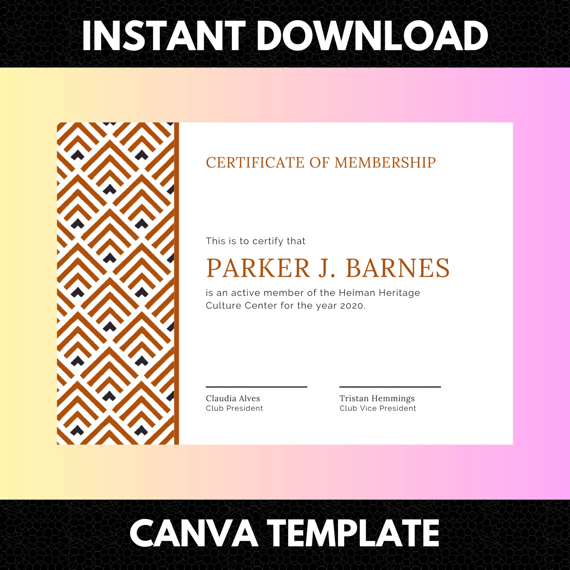 Certificate of Membership Template | Membership Certificate - CreativeRino