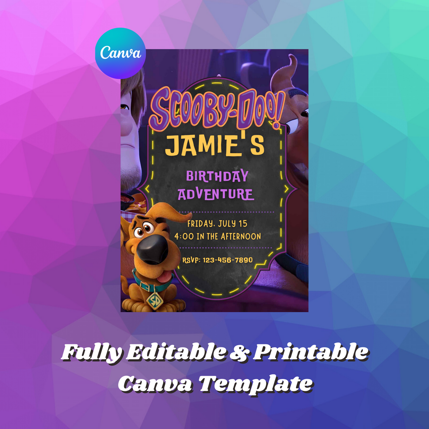 Scooby Doo Birthday Invitation Template