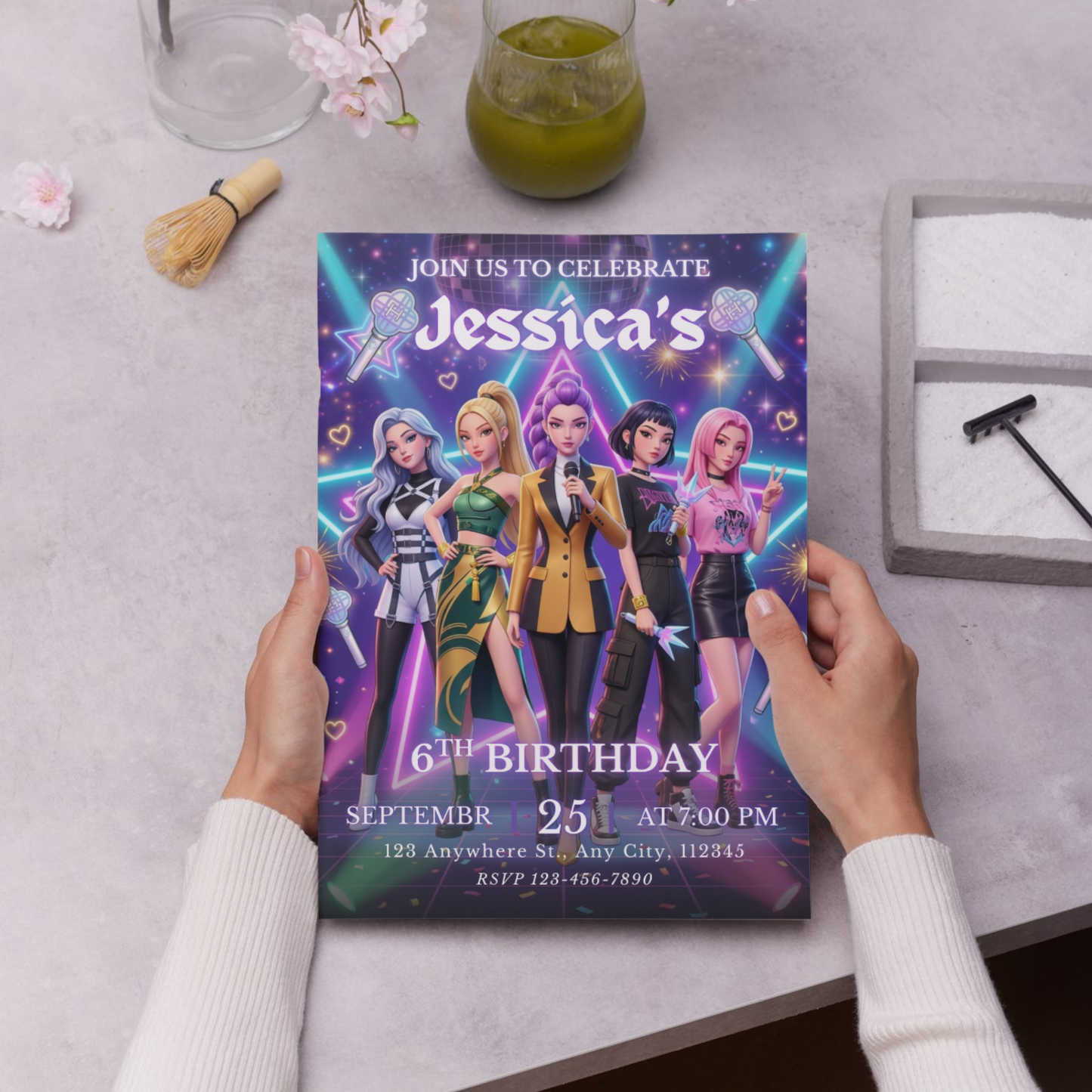 Kpop Demon Hunters Birthday Invitation Editable Template Printable Party Invite Download CreativeRino