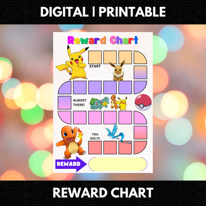 Pokemon Reward Chart Template | Pikachu Behavior Chart - CreativeRino
