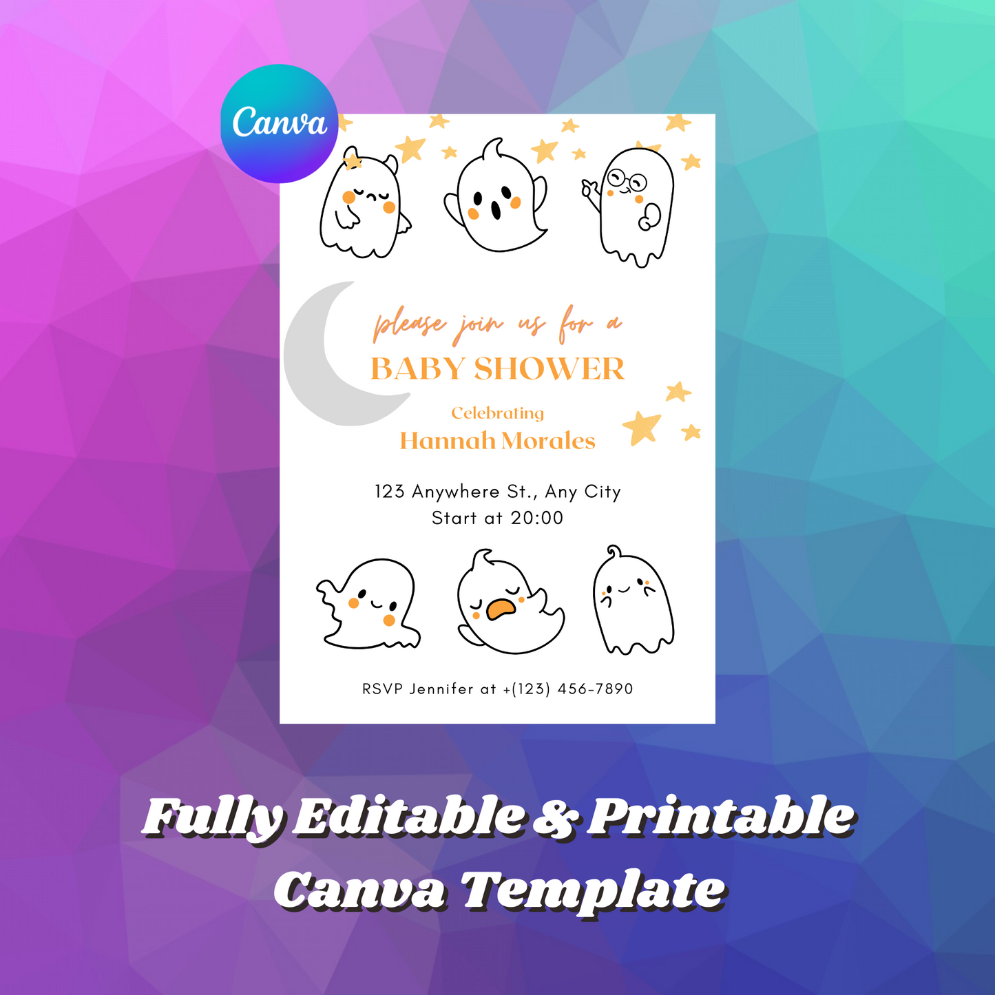 A Little Boo Baby Shower Invitation Template | Halloween Baby Shower Invite