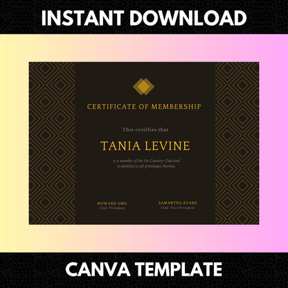Certificate of Membership Template | Membership Certificate - CreativeRino