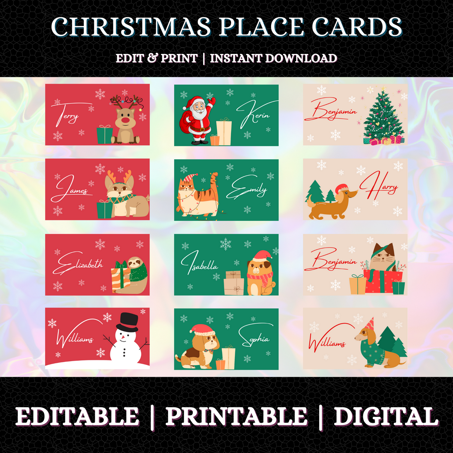 Christmas Placecards Template