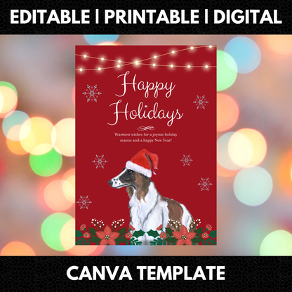 Borzoi Christmas Invitation Template - CreativeRino