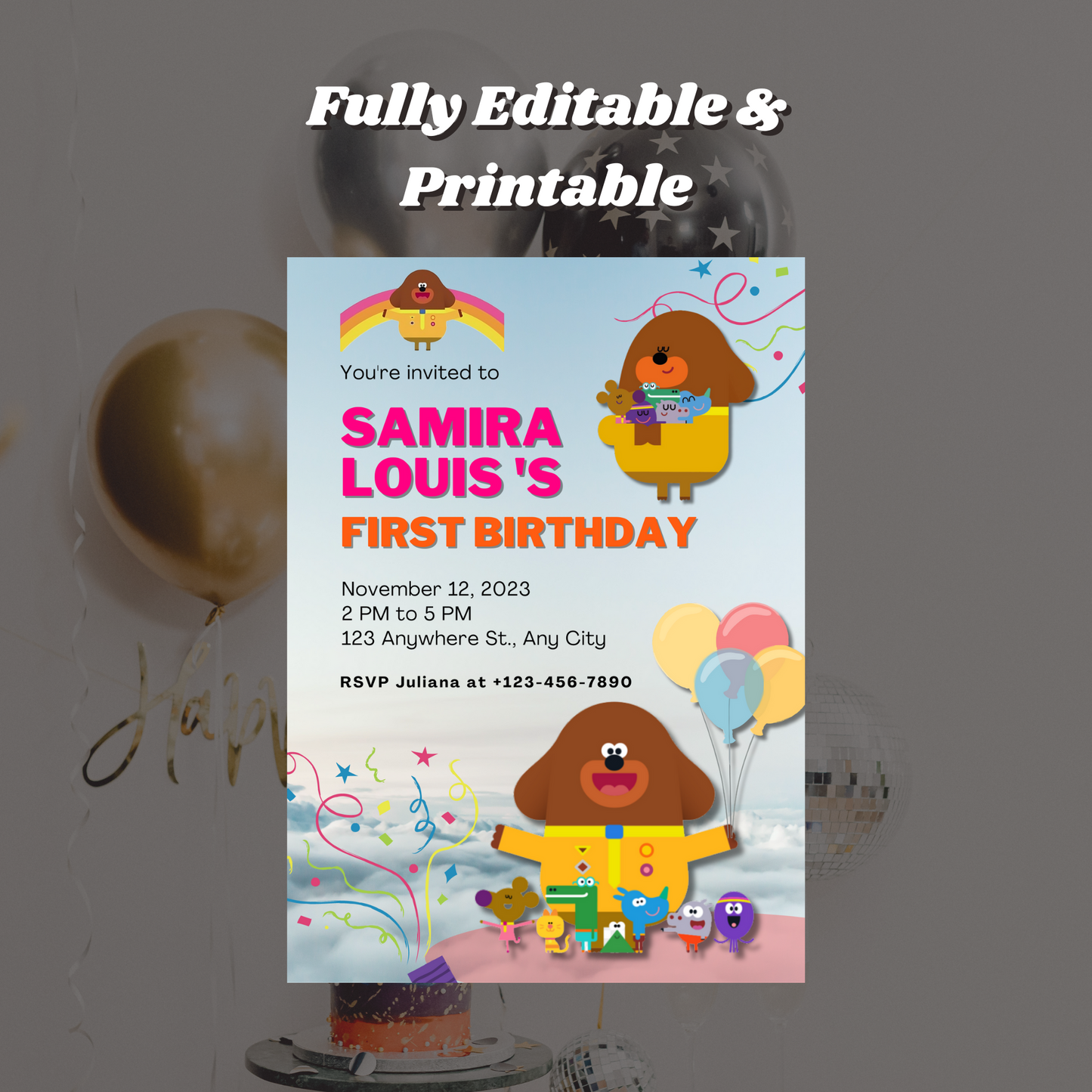 Hey Duggee Birthday Invitation Template