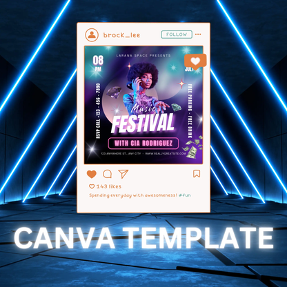 Music Festival Club Flyer Template | Black Friday DJ Party Social Media Flyer - CreativeRino