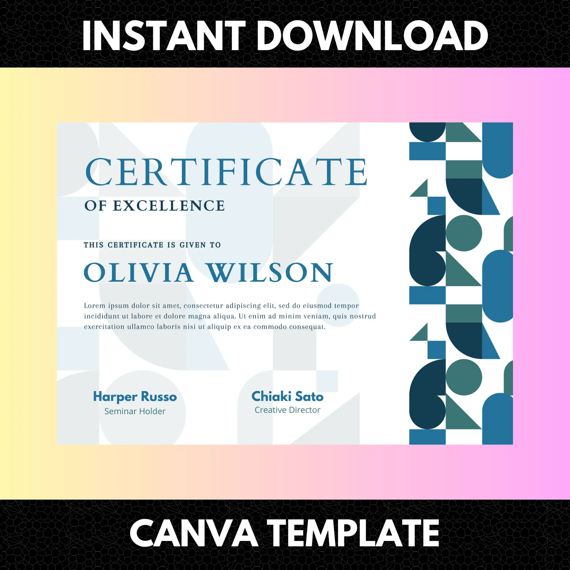 Certificate of Excellence Template | Excellence Certificate - CreativeRino