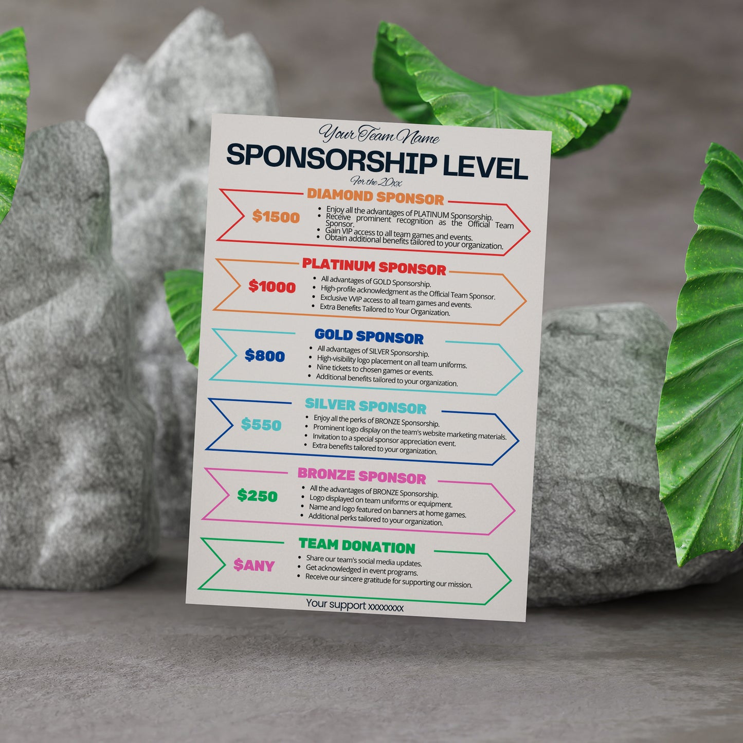 Sponsorship Level Flyer | Club Sponsorship Level Template