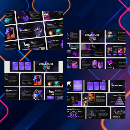 4 Modern Artificial Intelligence Powerpoint Presentation Template Bundle | Technology & IT Business Presentation Templates CreativeRino