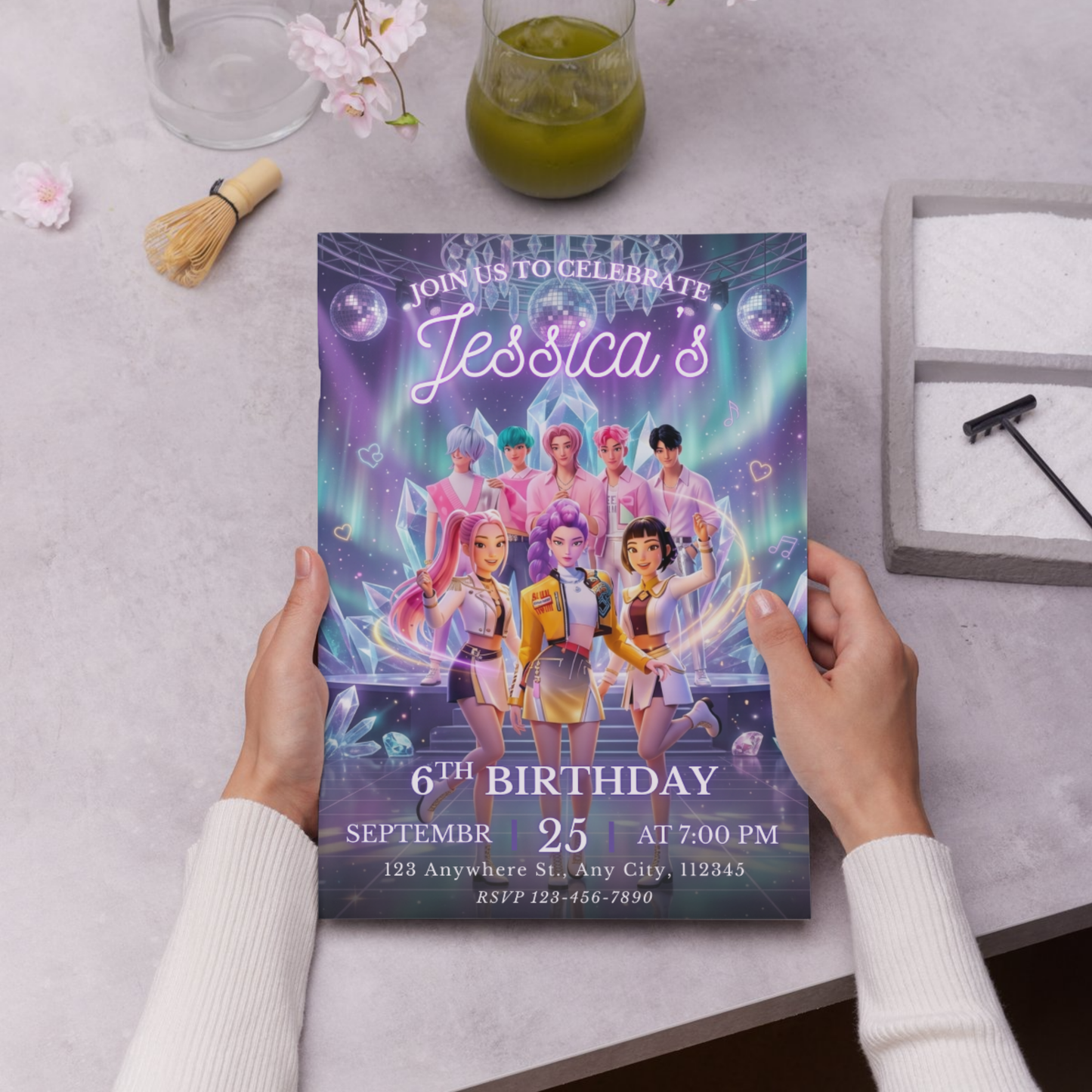 Kpop Demon Hunters Party Invitation – Instant Download Birthday Invite CreativeRino