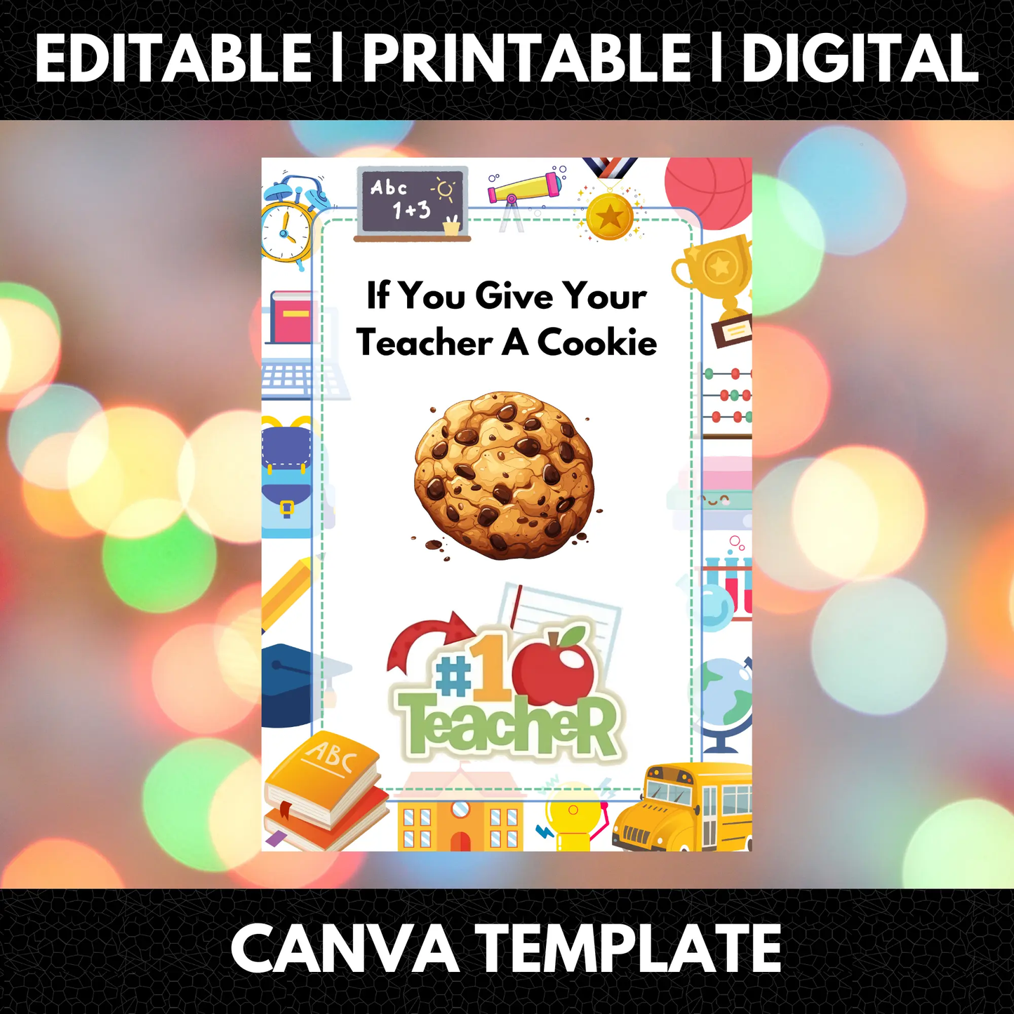 If You Give Your Teacher A Cookie Book Template - CreativeRino